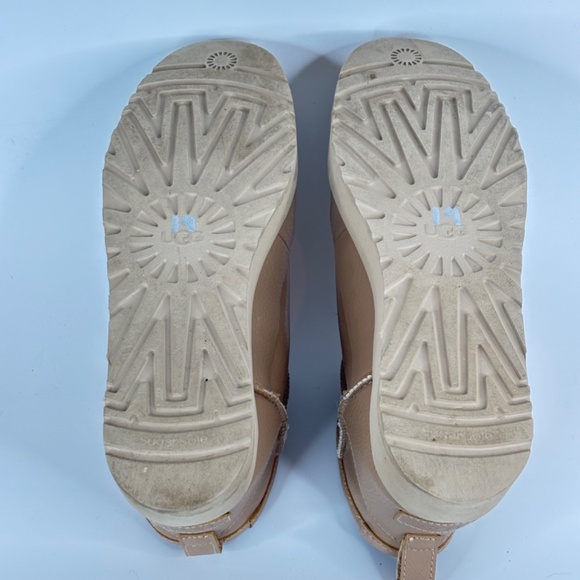 UGG Classic Sugar Ultra Mini Boot 11 Sand Vegan Leather Ankle Bootie Shearling - Picture 6 of 9